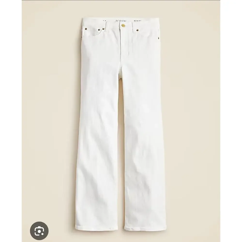 J Crew 9" Demi Boot Crop Jeans White Womens size 25 0694 - Picture 1 of 11